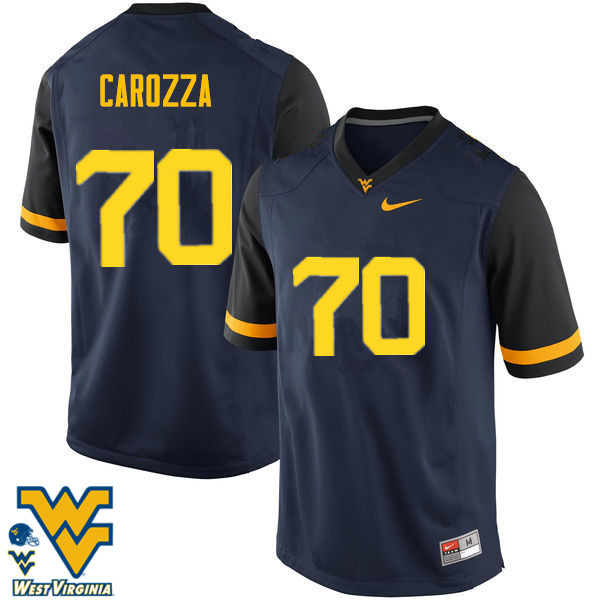 Men #70 D.J. Carozza West Virginia Mountaineers College Football Jerseys-Navy - Click Image to Close